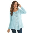 thumbnail image 1 of Roaman's Women's Plus Size Lace Yoke Pullover Sweater, 1 of 5