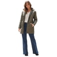 thumbnail image 1 of Roaman's Women's Plus Size Leather Trim Quilted Jacket, 1 of 4
