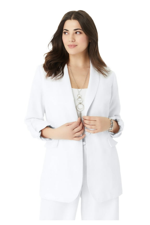 Women's Plus Size Linen Blazer