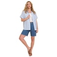 thumbnail image 1 of Roaman's Women's Plus Size Linen-Blend Short Sleeve Button-Front Shirt, 1 of 2