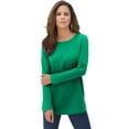 thumbnail image 1 of Roaman's Women's Plus Size Long-Sleeve Crewneck Ultimate Tee, 1 of 6