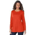 thumbnail image 1 of Roaman's Women's Plus Size Cotton Ultimate Long Sleeve Crewneck Tee, 1 of 5
