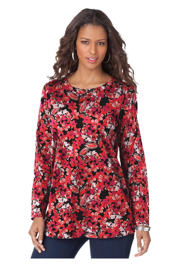 Women's Plus Size Cotton Ultimate Long Sleeve Crewneck Tee