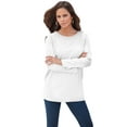 thumbnail image 1 of Roaman's Women's Plus Size Ultimate Cotton Crewneck Long Sleeve Tee, 1 of 6