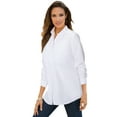 thumbnail image 1 of Roaman's Women's Plus Size Kate Long Sleeve Easy Cotton-Blend Button-Front Shirt, 1 of 6