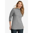 thumbnail image 1 of Roaman's Women's Plus Size Long Sleeve Mockneck Ultimate Tee, 1 of 6