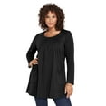 thumbnail image 1 of Roaman's Women's Plus Size Two Pocket Long Sleeve Soft Knit Swing Tunic, 1 of 4