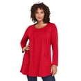 thumbnail image 1 of Roaman's Women's Plus Size Two Pocket Long Sleeve Soft Knit Swing Tunic, 1 of 4