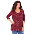 thumbnail image 1 of Roaman's Women's Plus Size Ultimate Long Sleeve V Neck Tee, 1 of 5