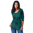 thumbnail image 1 of Roaman's Women's Plus Size Ultimate Long Sleeve V Neck Tee, 1 of 6