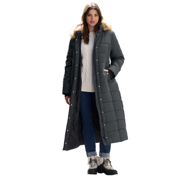 Roaman's Women's Plus Size Maxi Length Puffer Coat