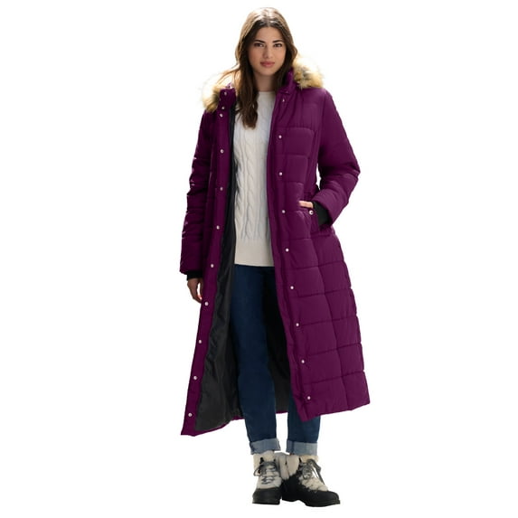 Roaman's Women's Plus Size Maxi Length Puffer Coat