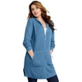 thumbnail image 1 of Roaman's Women's Plus Size Waffle Mega Length Zip Hoodie, 1 of 3