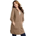 thumbnail image 1 of Roaman's Women's Plus Size Waffle Mega Length Zip Hoodie, 1 of 2
