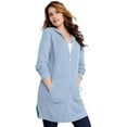 thumbnail image 1 of Roaman's Women's Plus Size Waffle Mega Length Zip Hoodie, 1 of 3