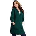 thumbnail image 1 of Roaman's Women's Plus Size Waffle Mega Length Zip Hoodie, 1 of 3