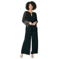 thumbnail image 1 of Roaman's Women's Plus Size Mesh Overlay Embellished Top, 1 of 4