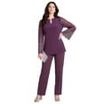 thumbnail image 1 of Roaman's Women's Plus Size Mesh Overlay Embellished Top, 1 of 1