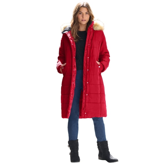 Roaman's Women's Plus Size Knee Length Puffer Coat