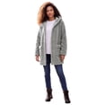 thumbnail image 1 of Roaman's Women's Plus Size Hooded Teddy Fleece Coat, 1 of 5