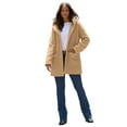 thumbnail image 1 of Roaman's Women's Plus Size Hooded Teddy Fleece Coat, 1 of 6