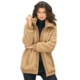 thumbnail image 1 of Roaman's Women's Plus Size High Collar Teddy Fleece Bomber, 1 of 6