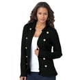 thumbnail image 1 of Roaman's Women's Plus Size Military-Inspired Ribbed Cardigan Sweater, 1 of 6