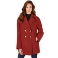 thumbnail image 1 of Roaman's Women's Plus Size Wool Blend A-Line Peacoat, 1 of 5