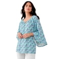 thumbnail image 1 of Roaman's Women's Plus Size Notch Neck Textured Tee, 1 of 1