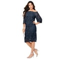 thumbnail image 1 of Roaman's Women's Plus Size Off The Shoulder Lace Dress, 1 of 5