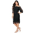 thumbnail image 1 of Roaman's Women's Plus Size Off The Shoulder Lace Dress, 1 of 5