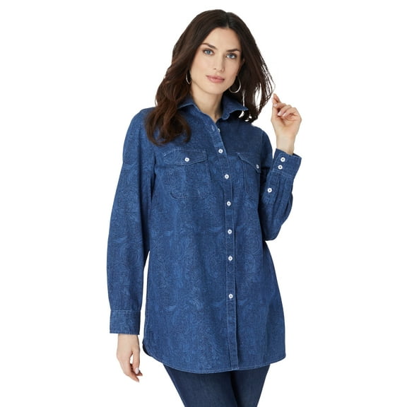 Roaman's Women's Plus Size Olivia Denim Big Shirt