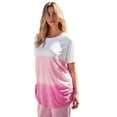 thumbnail image 1 of Roaman's Women's Plus Size Ombre Scoop Neck Tee, 1 of 1