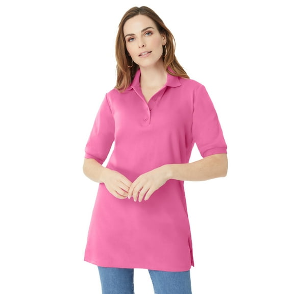 Roaman's Women's Plus Size Oversized Polo Tunic