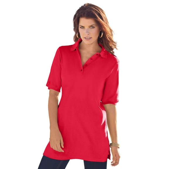 Roaman's Women's Plus Size Oversized Polo Tunic