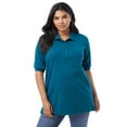 thumbnail image 1 of Roaman's Women's Plus Size Oversized Polo Tunic, 1 of 5
