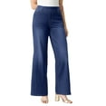 thumbnail image 1 of Roaman's Women's Plus Size Petite Plus Size 360&Deg; Stretch Wide Leg Jean, 1 of 5