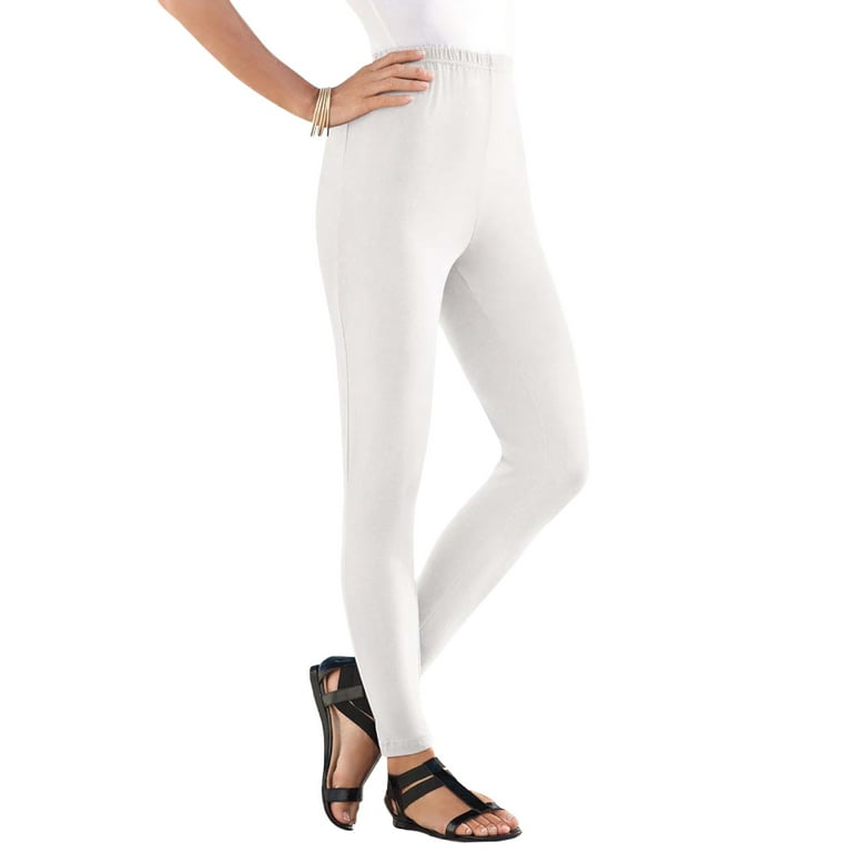 Roaman's Women's Plus Size Petite Ankle-Length Essential Stretch Legging  Activewear Workout Yoga Pants