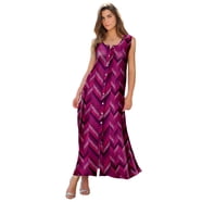 Ellos Plus Size Ruffled Empire Dress – Rayon Crepe Flowy Midi Dress With Button Front & Elbow-Length Sleeves