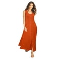 thumbnail image 1 of Roaman's Women's Plus Size Petite Plus Size Sleveless Hand-Crinkled Button-Front A-Line Maxi – Curvy Breezy Dress, 1 of 5