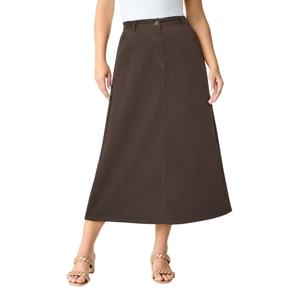 Roaman's Women's Plus Size Petite Plus Size Easy-Wear A-Line Skirt