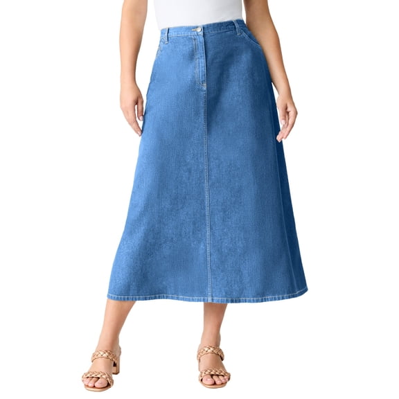 Roaman's Women's Plus Size Petite Plus Size Easy-Wear A-Line Skirt