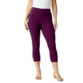 thumbnail image 1 of Roaman's Women's Plus Size Petite Plus Size Essential Stretch Capri Legging, 1 of 6