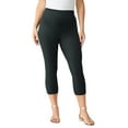 thumbnail image 1 of Roaman's Women's Plus Size Petite Plus Size Essential Stretch Capri Legging, 1 of 6