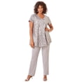 thumbnail image 1 of Roaman's Women's Plus Size Petite Extended Plus Size 2 Piece S/S Sequin Top And Pant Set, 1 of 1