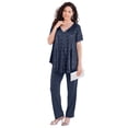 thumbnail image 1 of Roaman's Women's Plus Size Petite Extended Plus Size 2 Piece S/S Sequin Top And Pant Set, 1 of 1