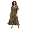 thumbnail image 1 of Roaman's Women's Plus Size Hand Crinkled Flutter-Sleeve Maxi Dress, 1 of 5