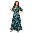thumbnail image 1 of Roaman's Women's Plus Size Petite Plus Size Hand Crinkled Flutter-Sleeve Maxi Dress, 1 of 5