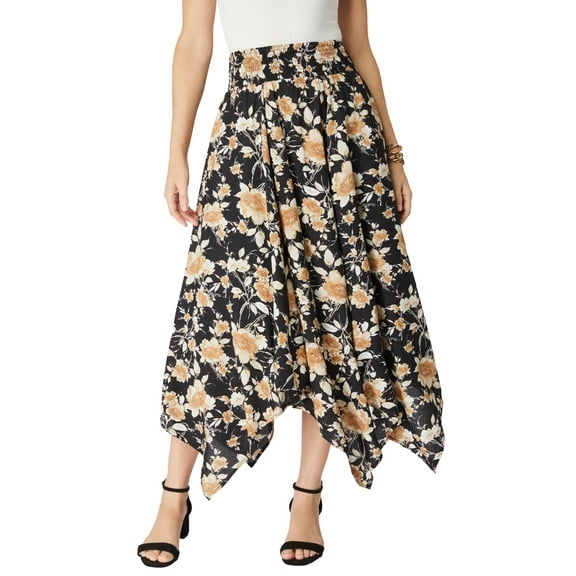 Roaman's Women's Plus Size Petite Plus Size Handkerchief Hem Skirt