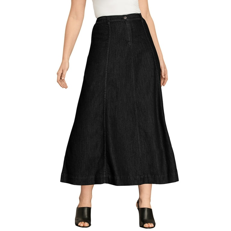 Roaman s Women s Plus Size Petite Invisible Stretch Iconic A Line Maxi Skirt